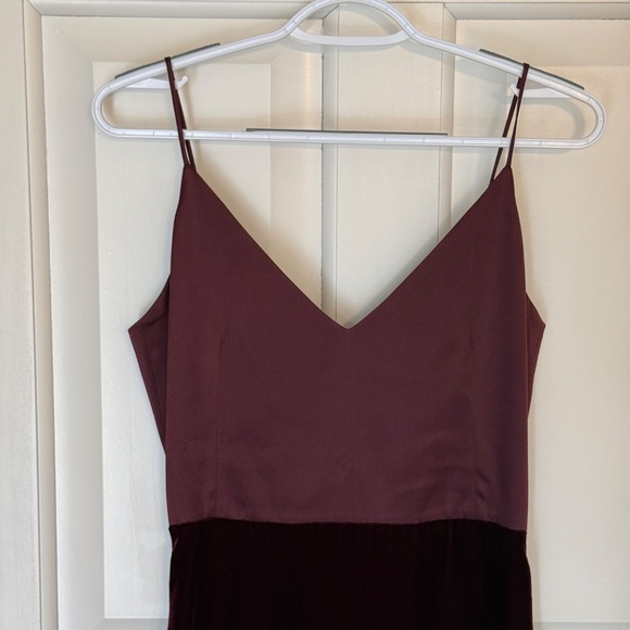 G. Label by Goop Chelsea Satin Velvet Midi Dress in Dark Oxblood 45269 - Picture 3 of 12